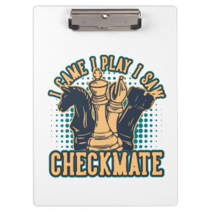 Vintage Chess Checkmate Quote Clipboard