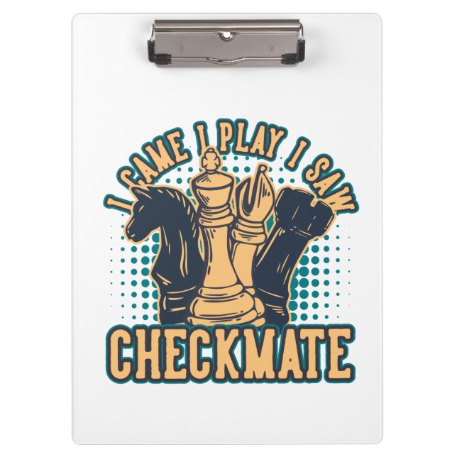 Vintage Chess Checkmate Quote     Clipboard (Front)