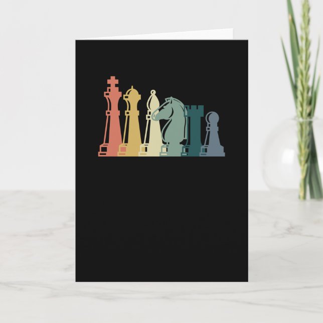 Vintage Chess Tee  Retro Chess Design - Chess Card (Front)
