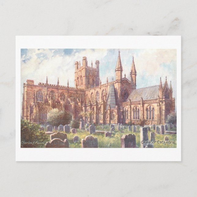 Vintage Chester Cathedral Postcard (Front)