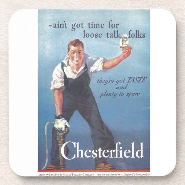 Vintage Chesterfield Cigarettes Advertisement Coaster (Front)