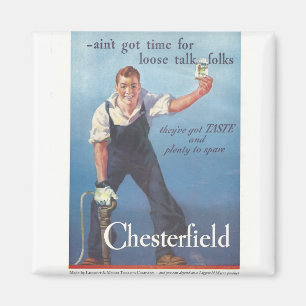 Vintage Chesterfield Cigarettes Metal Embossed Advertising Sign Australia