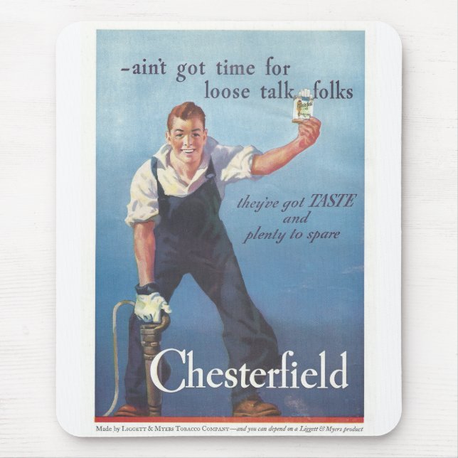Vintage Chesterfield Cigarettes Advertisement Mouse Pad (Front)