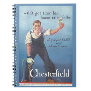 Vintage Chesterfield Cigarettes Advertisement Notebook