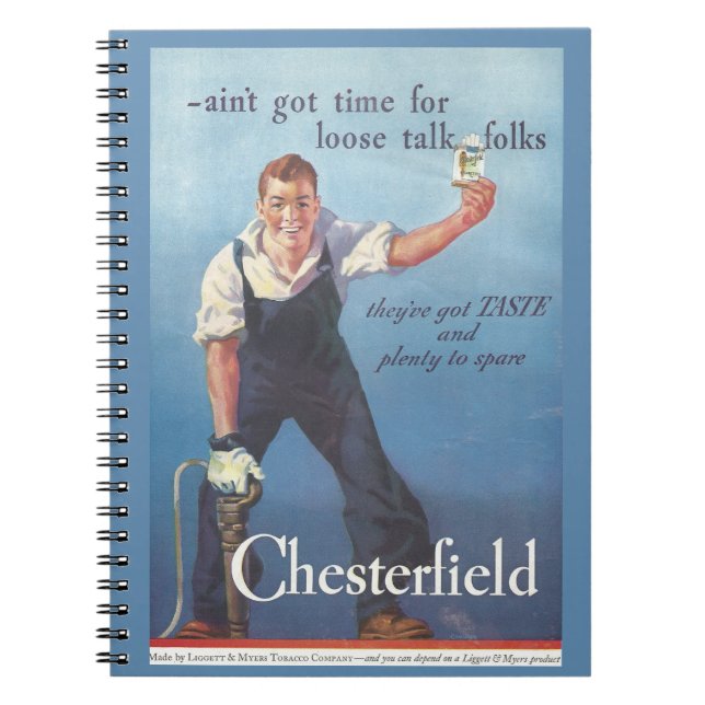 Vintage Chesterfield Cigarettes Advertisement Notebook (Front)