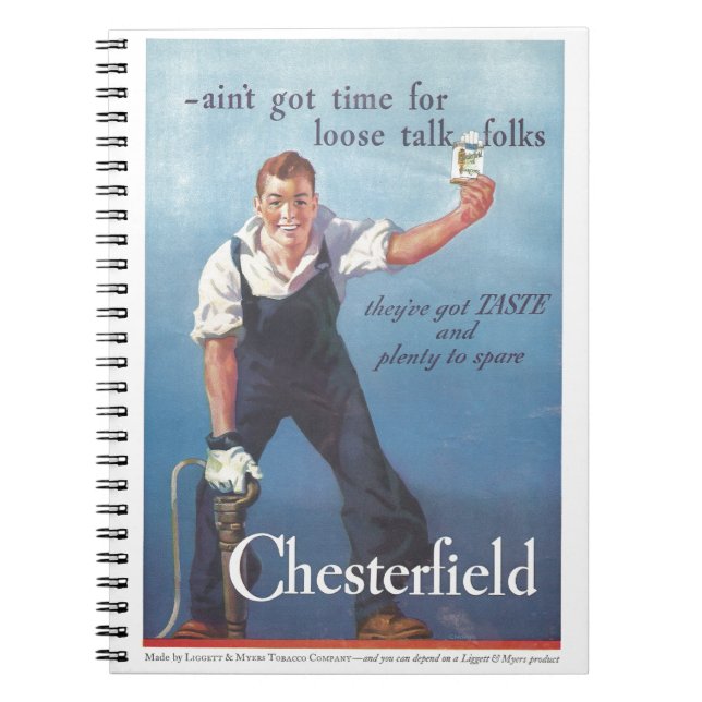 Vintage Chesterfield Cigarettes Advertisement Notebook (Front)