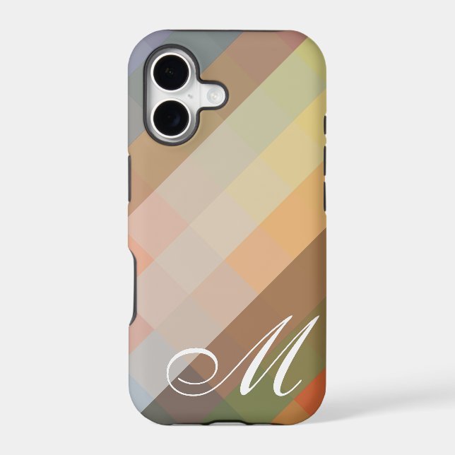 Vintage Chevron Diamond Pattern and Monogram 8 (Back)