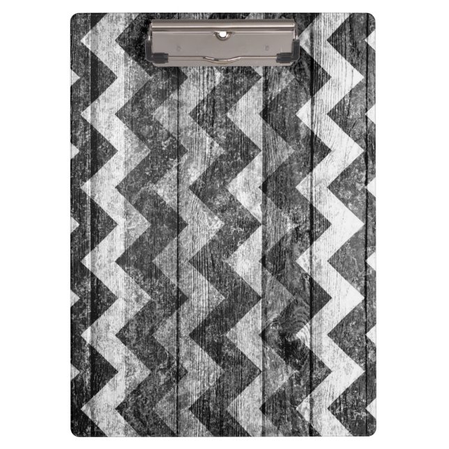 Vintage Chevron Wood Abstract #3 Clipboard (Front)