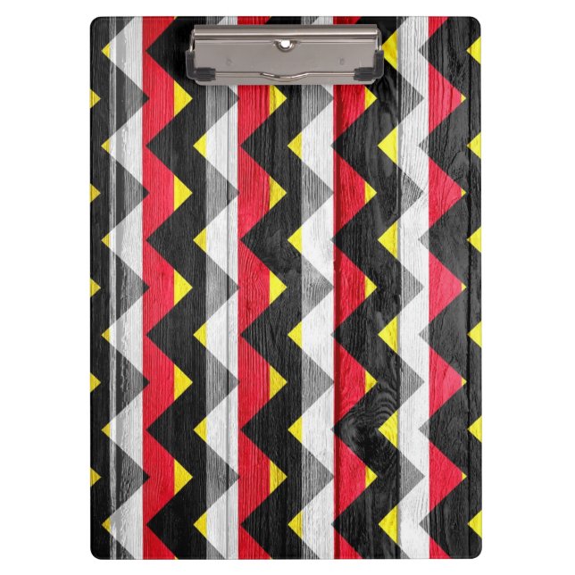 Vintage Chevron Wood Abstract #7 Clipboard (Front)