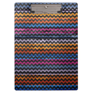 Vintage Chevron Wood Abstract Clipboard