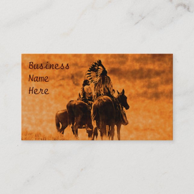 Vintage Cheyenne Warriors Business Cards (Front)