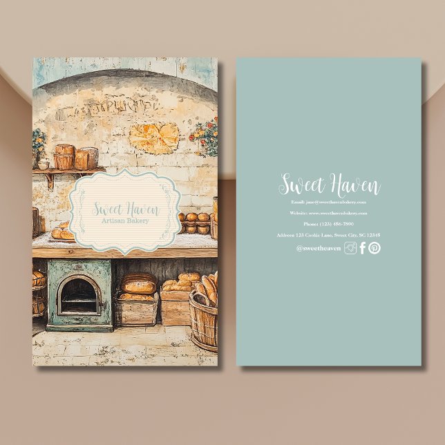 Vintage Chic Bakery  Business Card (Creator Uploaded)