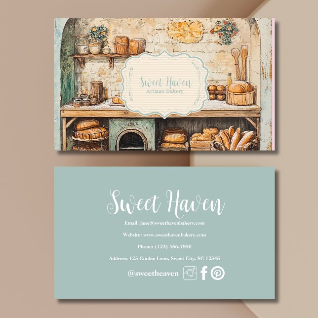 Vintage Chic Bakery  Business Card (Creator Uploaded)