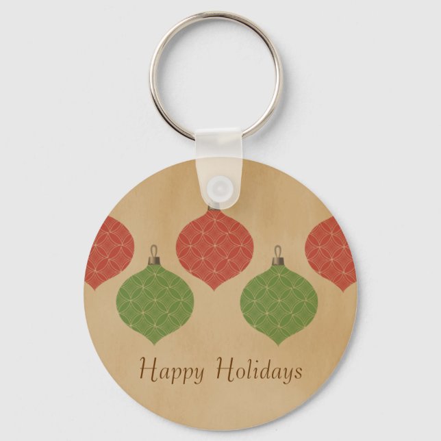 Vintage Chic Christmas Ornaments Keychain (Front)