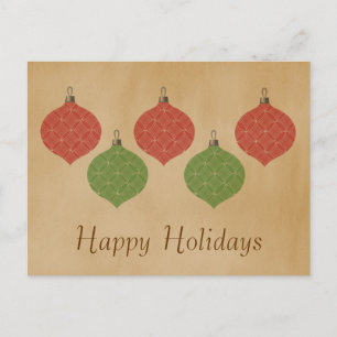 Vintage Chic Christmas Ornaments Postcard