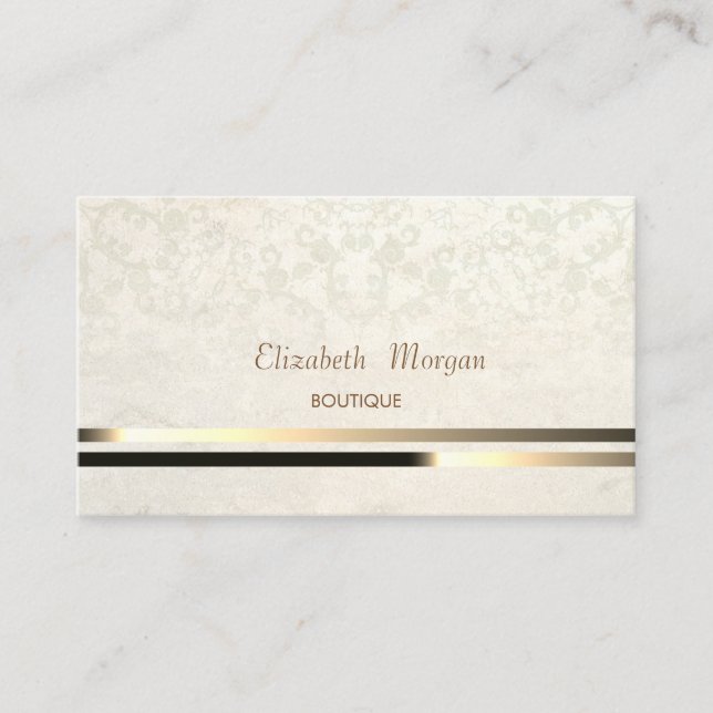 Vintage Chic Elegant ,Stripes Lace Business Card (Front)