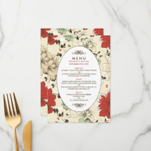 Vintage Chic Floral Wedding Menu