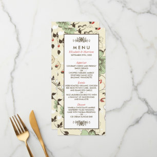 Vintage Chic Floral Wedding Menu