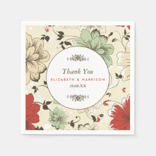 Vintage Chic Floral Wedding Napkin
