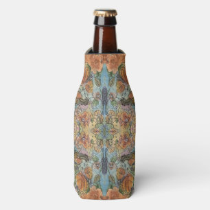 Vintage Chic Flower Garden Watercolor Painting Bottle Cooler