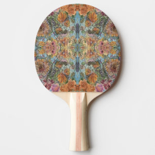 Vintage Chic Flower Garden Watercolor Painting Ping Pong Paddle