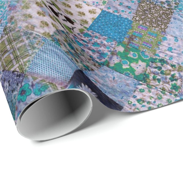 Vintage Chic Granny's Quilt IV Wrapping Paper (Roll Corner)