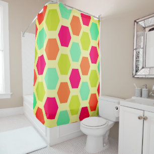 Vintage Chic Hexagon Shower Curtain