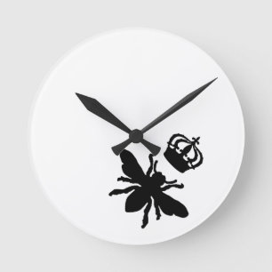 Vintage Chic Queen Bee Silhouette Round Clock