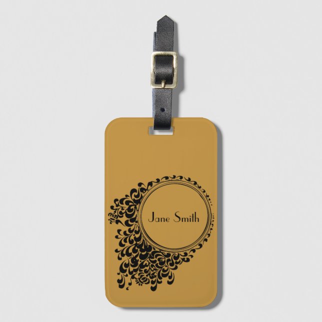 Vintage Chic retro Luggage Tag (Front Vertical)