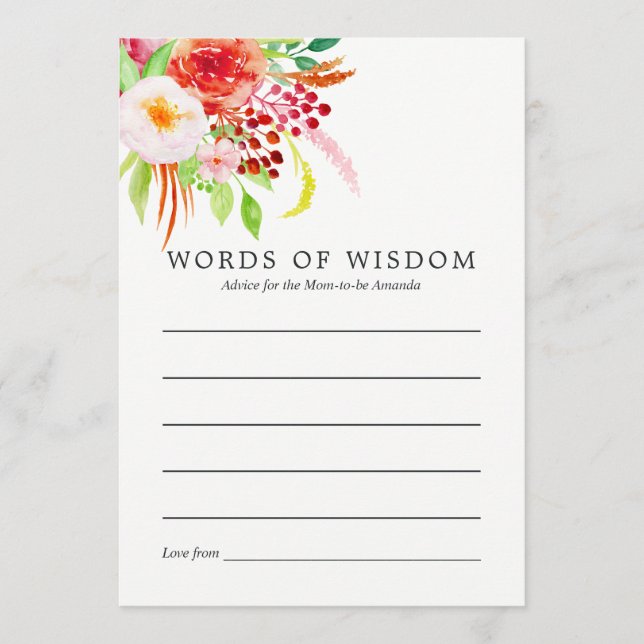 Vintage Chic Rustic Charm Baby Shower Advice (Front)