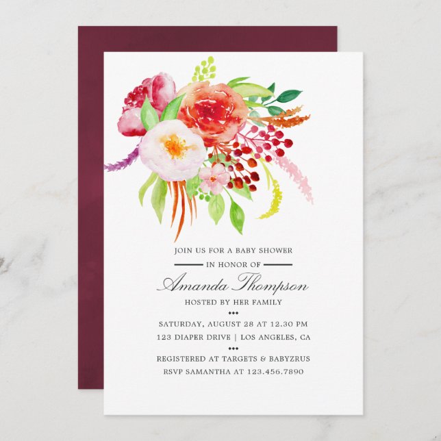 Vintage Chic Rustic Charm Baby Shower Invitation (Front/Back)