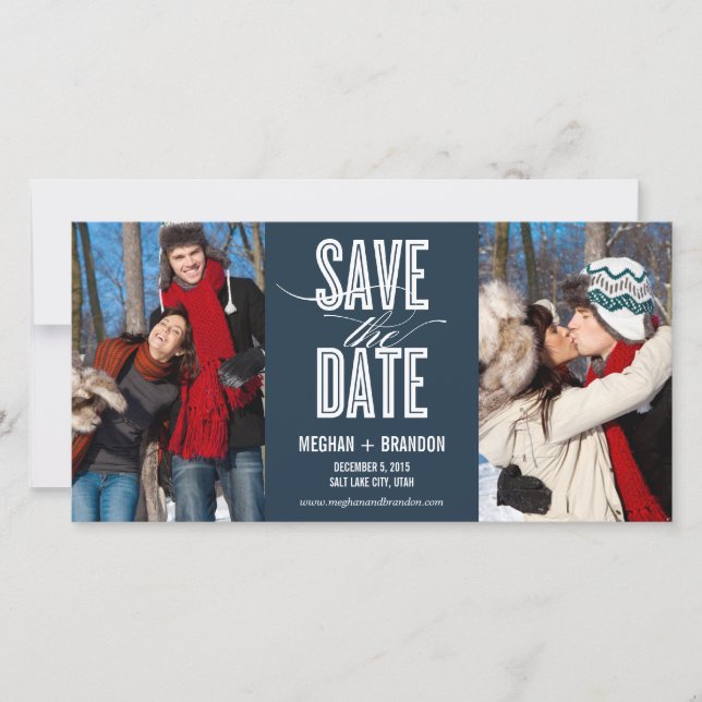 Vintage Chic Save The Date Photo Cards (Front)