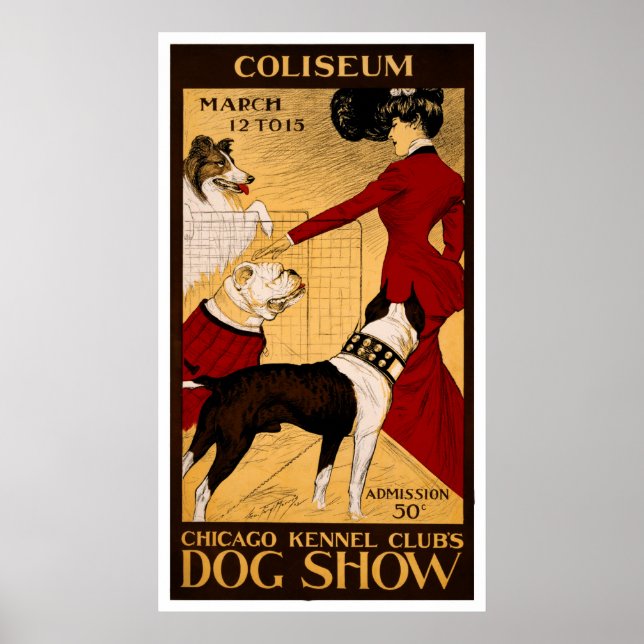 Vintage Chicago Dog Show vertical banner Poster (Front)