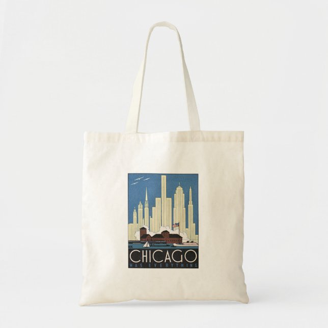 Vintage Chicago Illinois Tote Bag (Front)