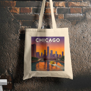 Vintage Chicago Illinois Tote Bag