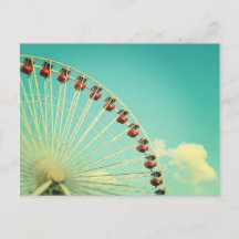 Vintage Chicago Navy Pier Ferris Wheel Postcard