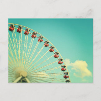 Vintage Chicago Navy Pier Ferris Wheel Postcard