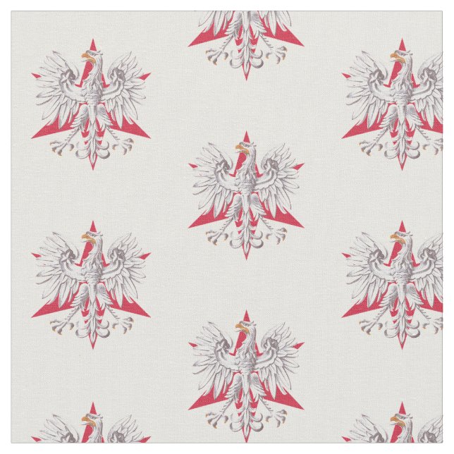 Vintage Chicago Polish White Eagle Star Fabric (Close Up)