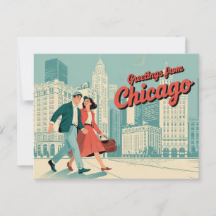 Vintage Chicago Postcard Greetings from Chicago
