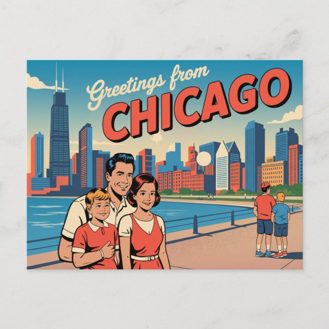 Vintage Chicago Postcard | Greetings from Chicago (Front)