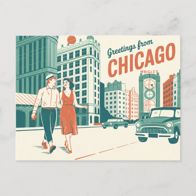Vintage Chicago Postcard | Greetings from Chicago (Front)