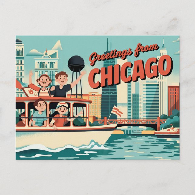 Vintage Chicago Postcard | Greetings from Chicago (Front)