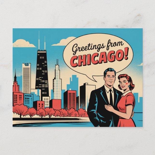 Vintage Chicago Postcard | Greetings from Chicago (Front)