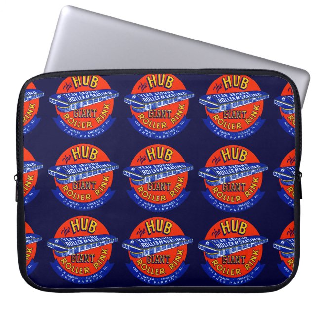 Vintage Chicago Roller Rink Laptop Sleeve (Front)
