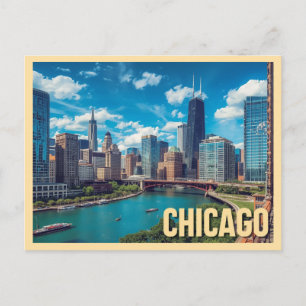 Vintage Chicago Travel Postcard