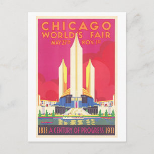 Vintage Chicago World's Fair Poster (1933) Postcard