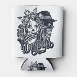Vintage chicano style tattoo can cooler