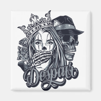 Vintage chicano style tattoo magnet
