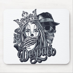 Vintage chicano style tattoo mouse pad
