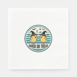 Vintage Chick Or Treat Halloween Chicks Design_1 Napkin